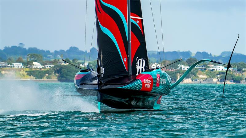 Emirates Team New Zealand- AC75 - Day 2 - April 14, 2024 - Auckland photo copyright Sam Thom/America's Cup taken at Royal New Zealand Yacht Squadron and featuring the AC75 class