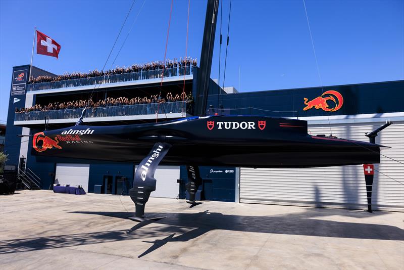 Alinghi Red Bull Racing AC75 BoatOne Presentation at the Team Base in Barcelona, Spain on April 16, 2024 - photo © Alinghi Red Bull Racing