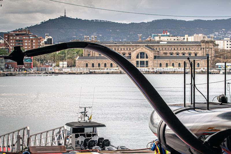 American Magic's AC75 Race Boat Uncloaked in Barcelona photo copyright Amalia Infante taken at  and featuring the AC75 class