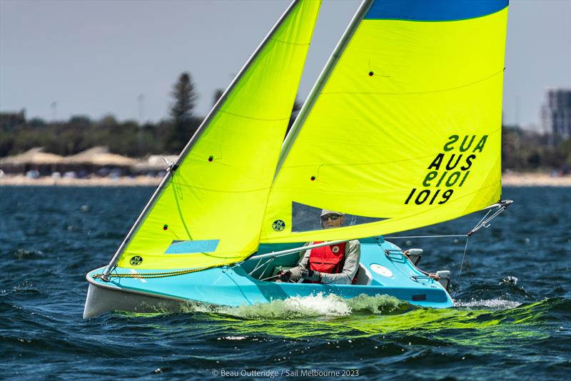 Chris Symonds on day 4 of Sail Melbourne 2023 photo copyright Beau Outteridge taken at Royal Brighton Yacht Club and featuring the Hansa class