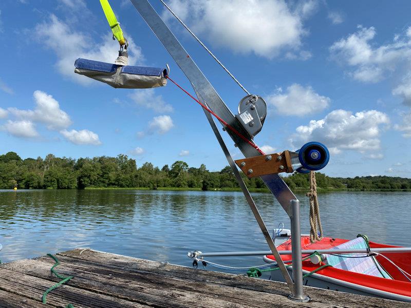 A winch-operated hoist on a jetty, for lifting wheelchair users into a dinghy photo copyright Magnus Smith taken at Frensham Pond Sailability and featuring the Hansa class