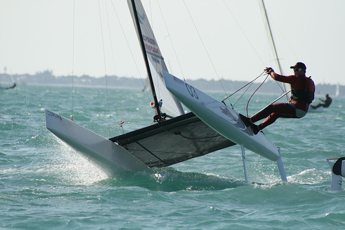 Racing on the final day of the Ronstan A-Cat World Championships photo copyright Lou Vest taken at  and featuring the A Class Catamaran class