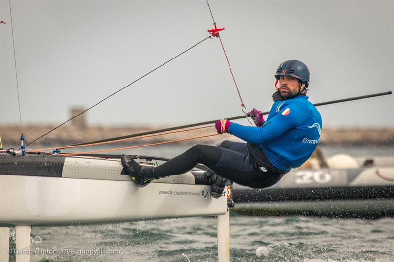 French ace Emmanuel Dode hoping to be on form in the Open Division photo copyright Gordon Upton / www.guppypix.com taken at Houston Yacht Club and featuring the A Class Catamaran class