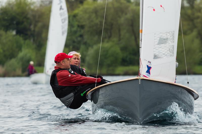 Judy and Paul Armstrong during the Albacore Inlands at South Cerney photo copyright Tim Hampton taken at South Cerney Sailing Club and featuring the Albacore class