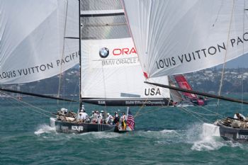 BMW ORACLE Racing beat Damiani Italia on day five of the Louis Vuitton Pacific Series