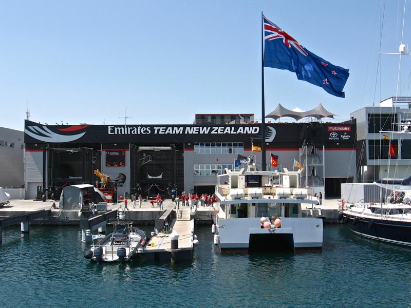 The then Labour Government kept Emirates Team New Zealand's flag flying high during the 2007 America's Cup, Valencia, Spain photo copyright Todd Niall taken at  and featuring the ACC class