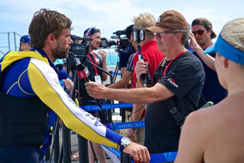 Radio NZ's Todd Niall intreviews Artemis racing skipper Iain Percy (GBR/SWE) photo copyright Scott Stallard taken at  and featuring the ACC class