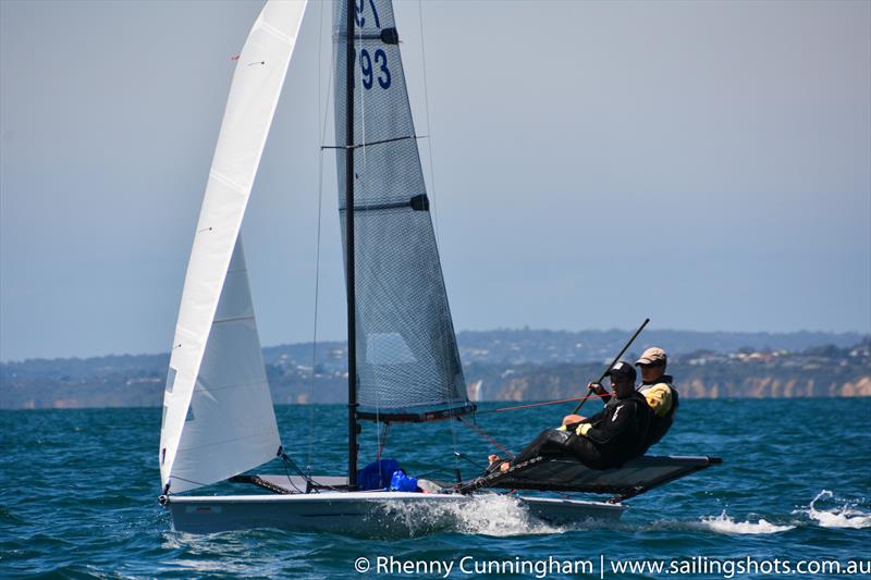 Guy Bancroft & Lachlan Imeneo on day 4 of the B14 World Championships on Port Phillip Bay photo copyright Rhenny Cunningham / www.sailingshots.com.au taken at McCrae Yacht Club and featuring the B14 class