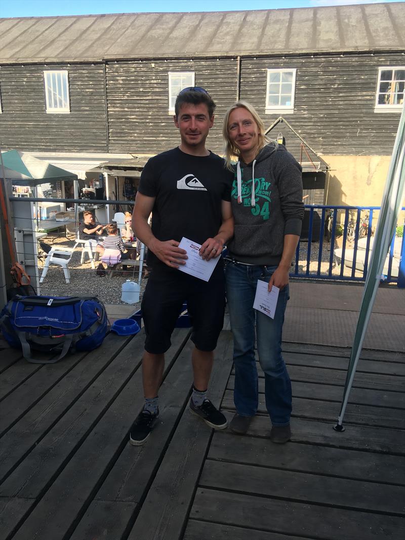 Josh Wilce & Kathy Sherrat (Watts) finish 5th in the Gul B14 Nationals at Whitstable photo copyright Laura Jean Carney taken at Whitstable Yacht Club and featuring the B14 class