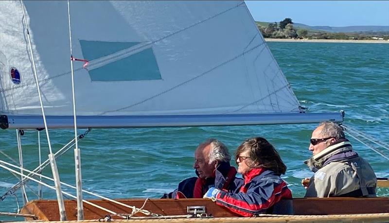 Simon helming during the Bembridge One-Design April racing - photo © Jonathan Nainby-Luxmoore