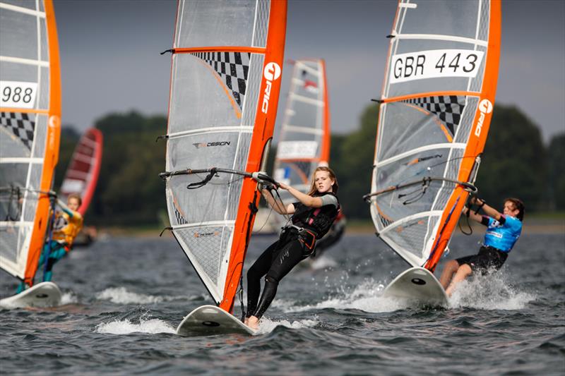 Eleanor Gibson on day 1 of the RYA/UKWA National Windsurfing Championships photo copyright Paul Wyeth / RYA taken at Rutland Sailing Club and featuring the Bic Techno class