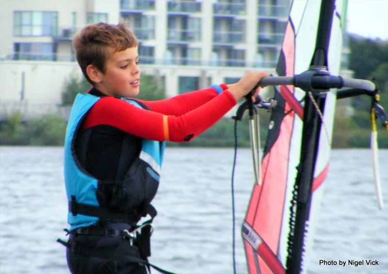 1st Boy and 1st Overall Bic Techno 4.5, Jack Shorrocks at the RYA Zone Championships in Cardiff Bay photo copyright Nigel Vick taken at Cardiff Bay Yacht Club and featuring the Bic Techno class