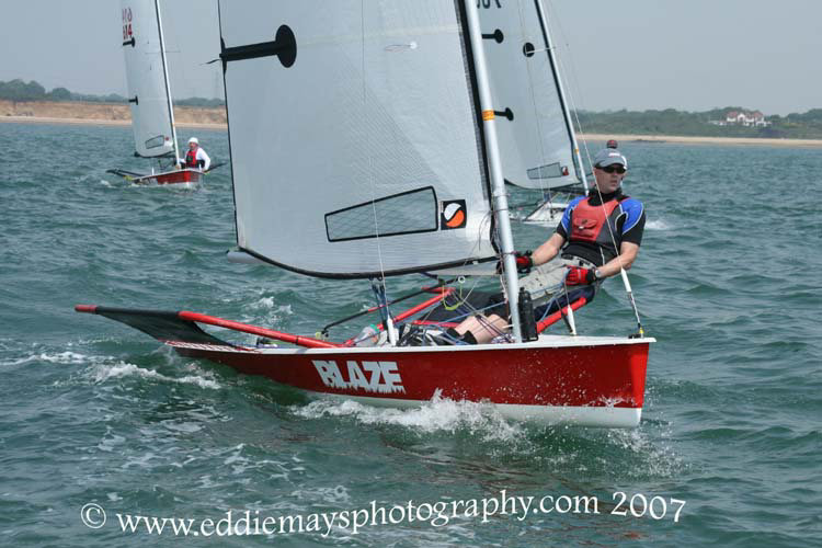 Action from the Blaze nationals at Warsash photo copyright Eddie Mays taken at Warsash Sailing Club and featuring the Blaze class