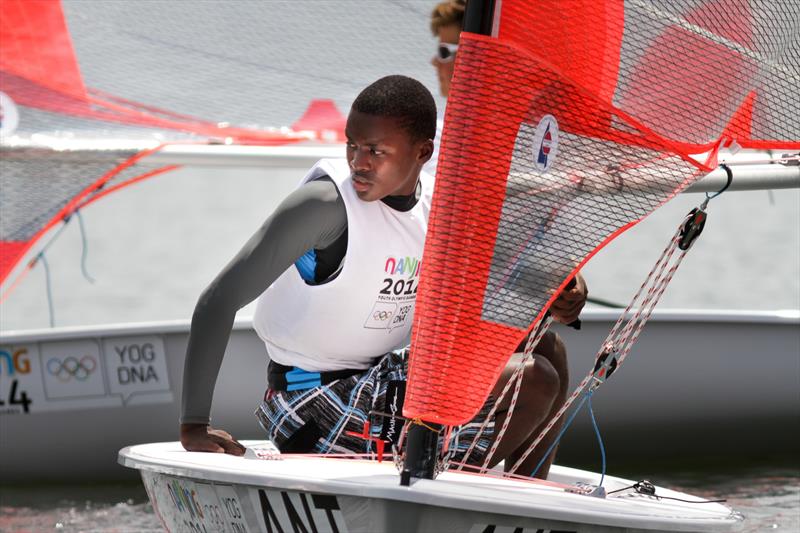 Antigua's Rhone Kirby at the 2014 Youth Olympic Games photo copyright ISAF taken at  and featuring the Byte class