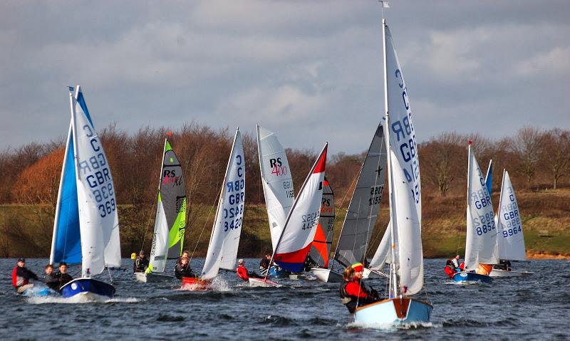 Spot the odd ones out on day 9 of the Alton Water Frostbite Series photo copyright Bob 'Smudger' Aldous-Horne taken at Alton Water Sports Centre and featuring the Cadet class