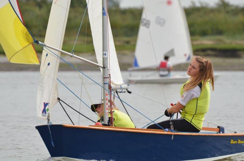 Lucy and Cally Terkelsen win the Cadet class at Waldringfield Cadet Week photo copyright Juliet Dearlove taken at Waldringfield Sailing Club and featuring the Cadet class