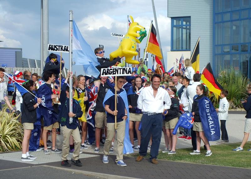 Cadet Class Worlds Opening Ceremony photo copyright Paul Hague taken at Weymouth & Portland Sailing Academy and featuring the Cadet class