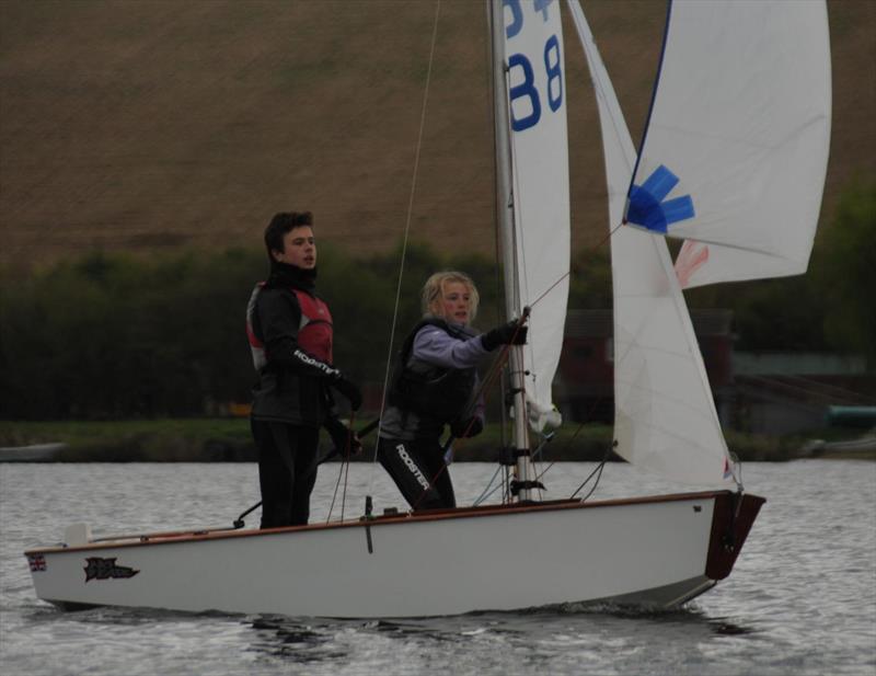 Tom and Cara during the Fishers Green Cadet open photo copyright Claire Chown taken at Fishers Green Sailing Club and featuring the Cadet class