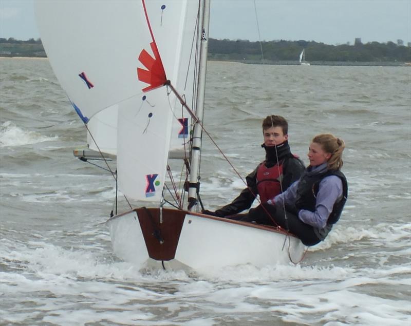 Tom Collyer and Cara Bland during the Brightlingsea Cadet open photo copyright Peter Collyer taken at Brightlingsea Sailing Club and featuring the Cadet class