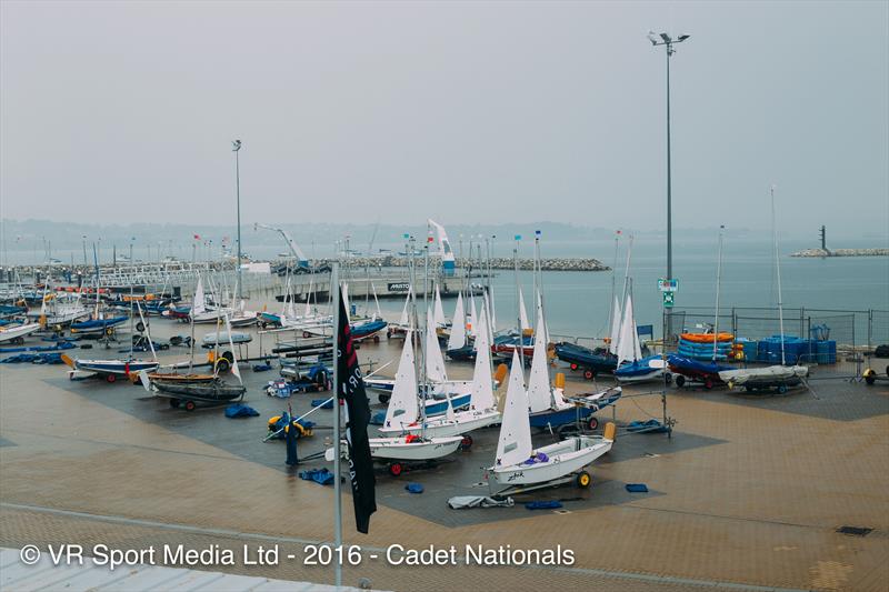 No wind on day 3 of the Zhik Cadet Nationals at the WPNSA photo copyright VR Sport Media taken at Weymouth & Portland Sailing Academy and featuring the Cadet class
