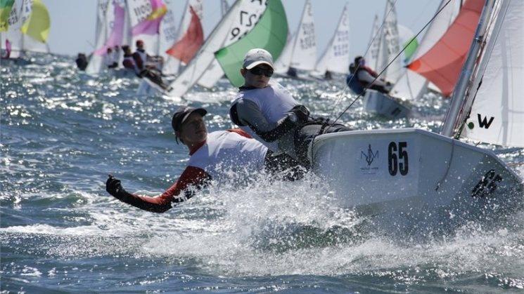 Meltemi, sailed by Charlie Goodfellow and Toby Legg, from Hobart's Sandy Bay Sailing Club, finished 2nd in the Australian Cadet Nationals photo copyright Peter Campbell taken at Largs Bay Sailing Club and featuring the Cadet class