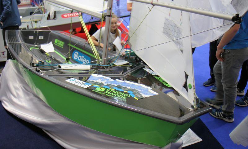 Synergy Marine Cadet 'Spectre' 10007 at the RYA Suzuki Dinghy Show photo copyright Mark Jardine / YachtsandYachting.com taken at RYA Dinghy Show and featuring the Cadet class