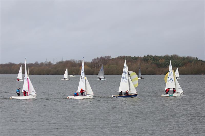 Close racing in Cadets on day 8 of the Fox's Marine & Country Alton Water Frostbite Series photo copyright Tim Bees taken at Alton Water Sports Centre and featuring the Cadet class