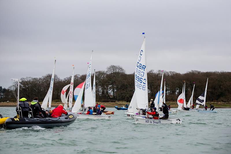 Cadet class Winter Training photo copyright Tim Hampton taken at Itchenor Sailing Club and featuring the Cadet class
