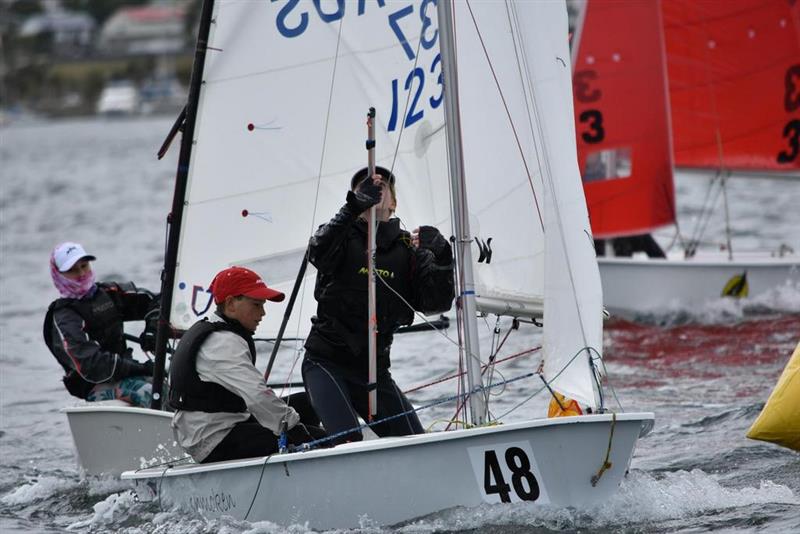 Shmoken, sailed by Hugo Allison and Grace Hooper, finished second overall in the International Cadets - 2018 Crown Series Bellerive Regatta photo copyright Jane Austin taken at Bellerive Yacht Club and featuring the Cadet class