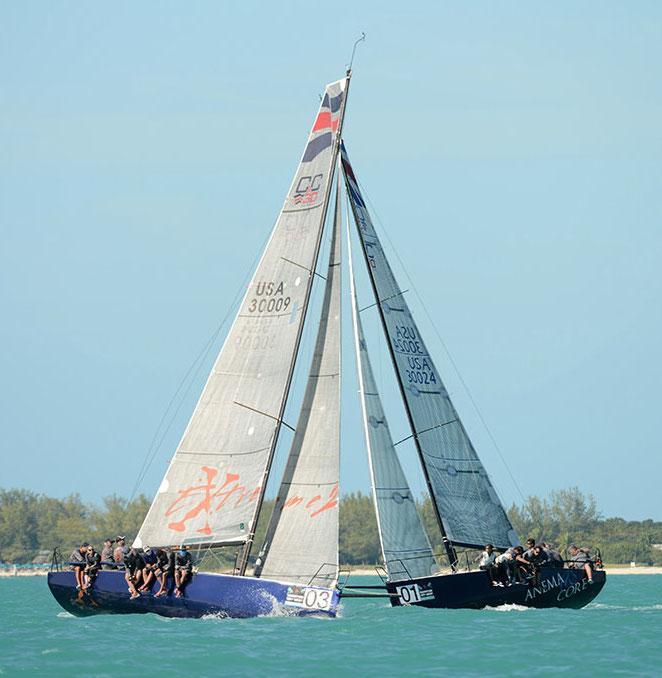 Extreme2 is running away with first in the C&C 30's, with the rivals fighting for second, on day 3 at Quantum Key West Race Week photo copyright Quantum Key West Race Week / www.PhotoBoat.com taken at Storm Trysail Club and featuring the C&C 30 class