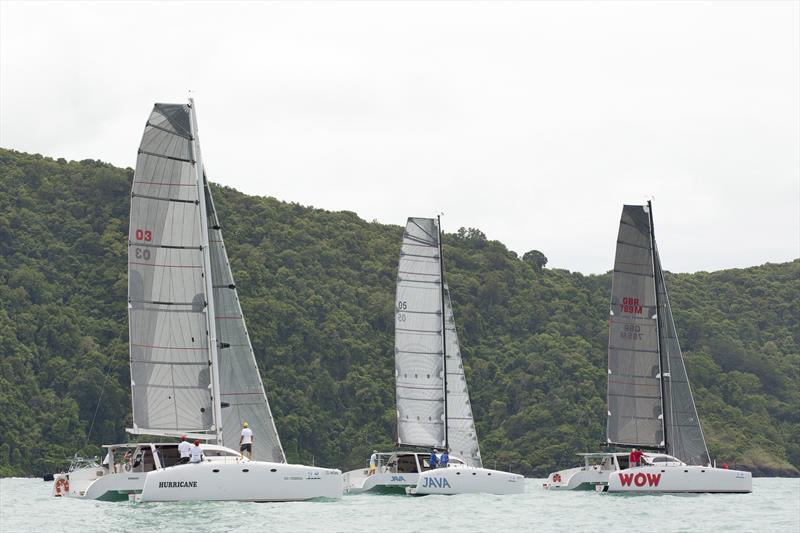 Some close racing in Multihulls Racing on day 1 at Cape Panwa Hotel Phuket Raceweek 2015 photo copyright Guy Nowell taken at  and featuring the Catamaran class