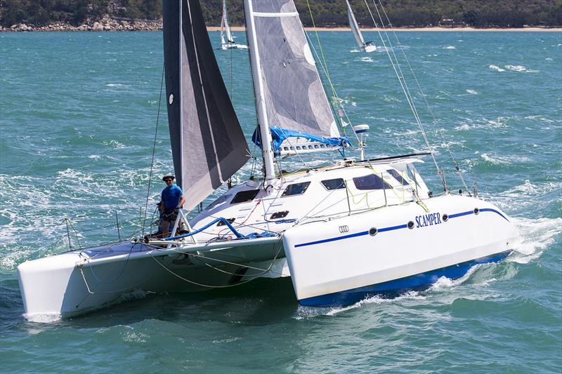 Scamper was first Multihull over the finish line on day 2 at SeaLink Magnetic Island Race Week photo copyright Andrea Francolini taken at Townsville Yacht Club and featuring the Catamaran class