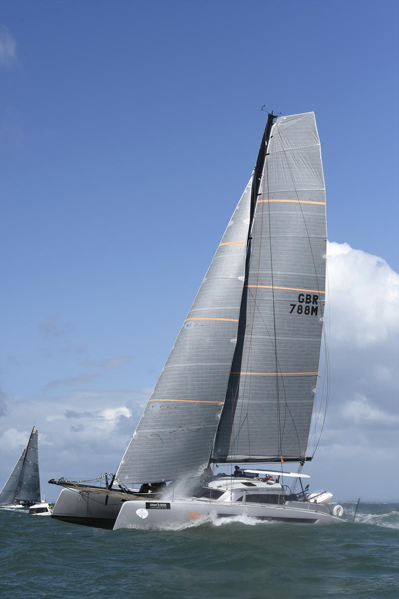 Hissy Fit during the 2016 JPMorgan Asset Management Round the Island Race photo copyright Rick Tomlinson taken at  and featuring the Catamaran class