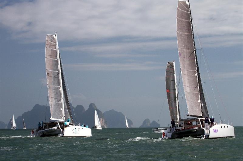 Multihull action. The Bay Regatta photo copyright Scott Murray taken at  and featuring the Catamaran class