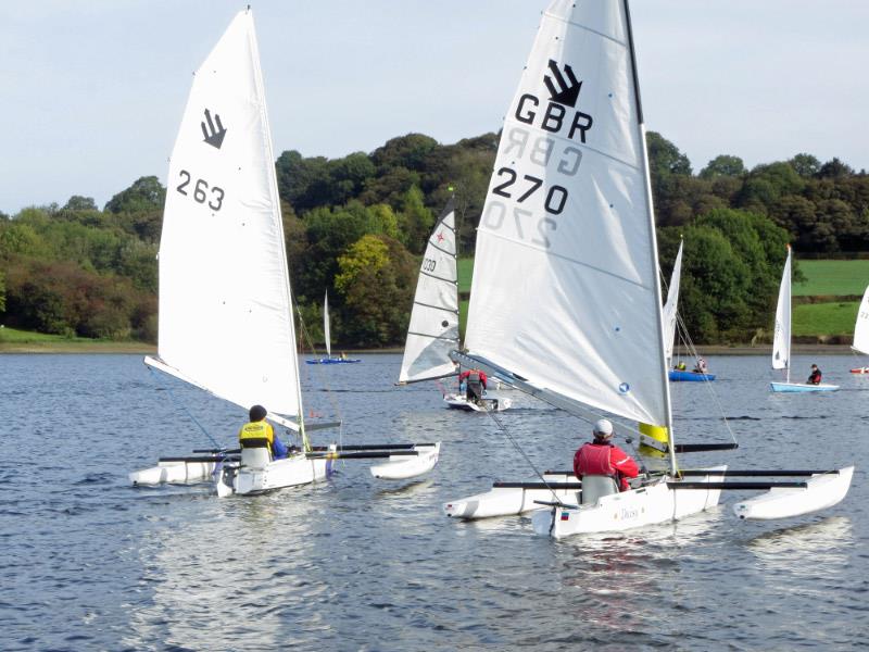 Zoltan Pegan (263) & Graham Hall (270) during the Challenger English Championship at Ogston photo copyright Richard Johnson taken at Ogston Sailing Club and featuring the Challenger class