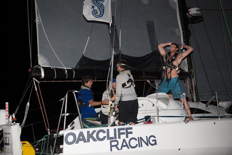 Oakcliff Racing Team celebrate their finish in the RORC Transatlantic Race photo copyright Arthur Daniel & Orlando K Romain / RORC taken at  and featuring the Class 40 class