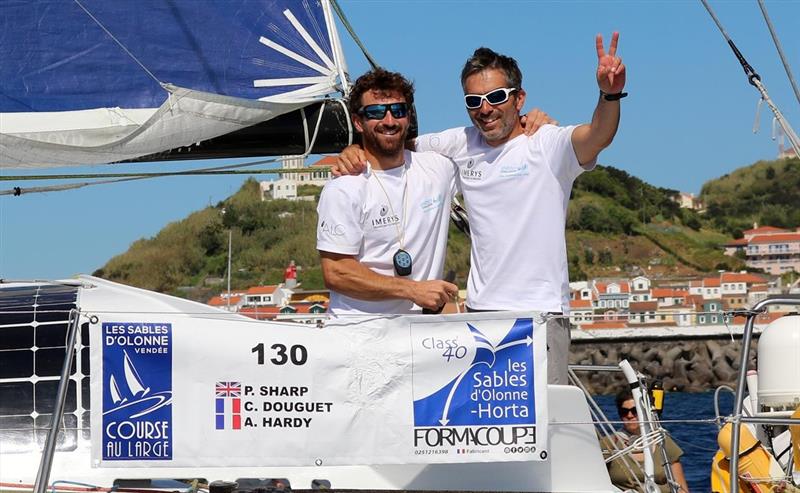 Phil Sharp and Corentin Douguet finish 2nd in leg 1 of the Les Sables - Horta - Les Sables race photo copyright www.philsharpracing.com taken at  and featuring the Class 40 class