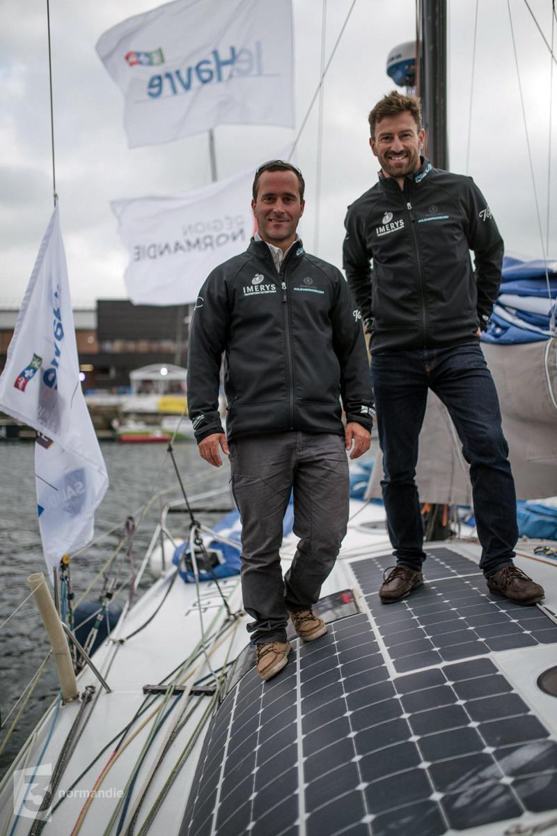 Pablo Santurde & Phil Sharp ahead of the Transat Jacques Vabre photo copyright Jonathan Pasqué / France 3 Normandie taken at  and featuring the Class 40 class