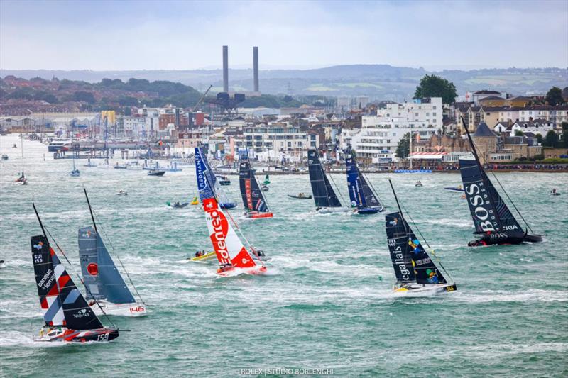 IMOCA 60 and Class40 start off the Royal Yacht Squadron, Cowes in the Rolex Fastnet Race photo copyright Carlo Borlenghi / Rolex taken at Royal Ocean Racing Club and featuring the Class 40 class