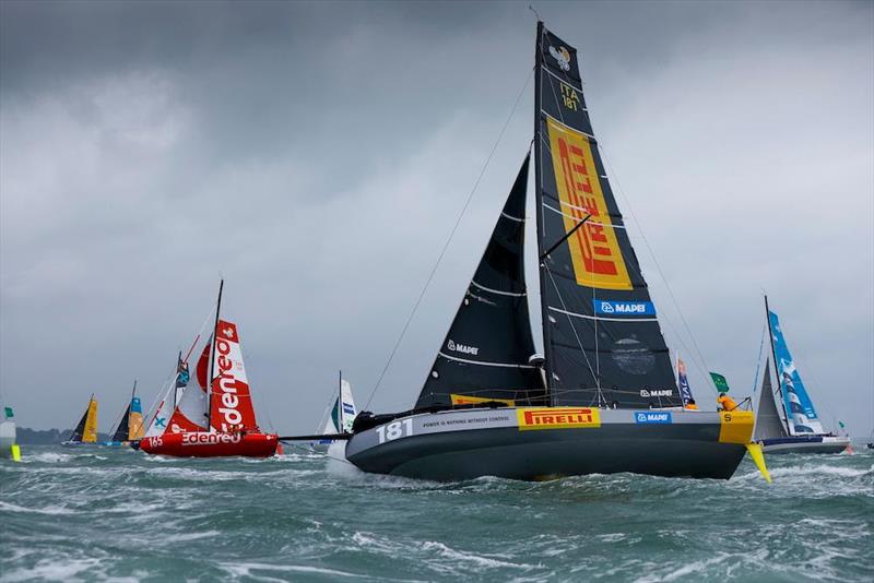 Alla Grande Pirelli was one of eight boats that had been called OCS at the start on Saturday, the 120 minute time penalty, dropping the Italians to sixth place - Rolex Fastnet Race photo copyright Paul Wyeth / pwpictures.com taken at Royal Ocean Racing Club and featuring the Class 40 class