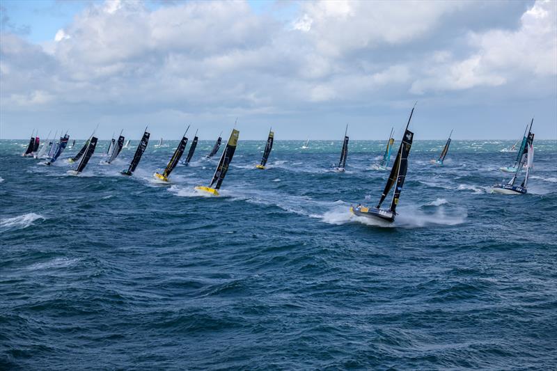 Class 40 at the start of the Transat Jacques Vabre in Le Havre, France photo copyright Jean-Marie Liot / Alea taken at  and featuring the Class 40 class