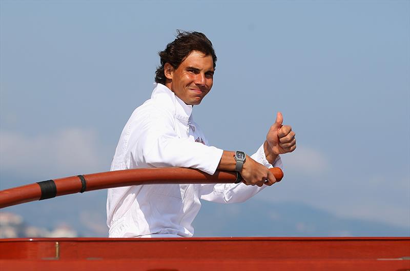 Rafael Nadal sails the classic yacht Tuiga during day two of the ATP Monte Carlo Rolex Masters Tennis at Monte-Carlo Sporting Club photo copyright Julian Finney / Getty Images taken at Yacht Club de Monaco and featuring the Classic Yachts class