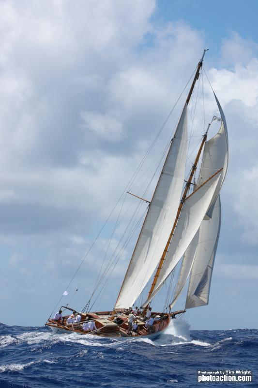 Juno on day 4 of the Antigua Classic Yacht Regatta photo copyright Tim Wright / www.photoaction.com taken at Antigua Yacht Club and featuring the Classic Yachts class
