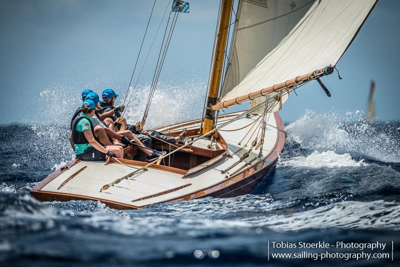 The 1912 Tillly XV, 39' Sonderklasse Gaff Sloop during the first race at the Antigua Classic Yacht Regatta photo copyright Tobias Stoerkle / www.sailing-photography.com taken at  and featuring the Classic Yachts class