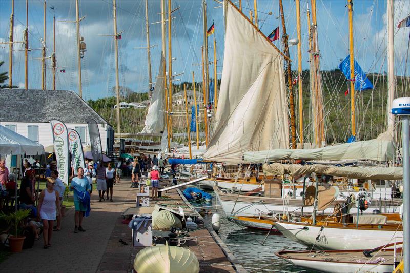 Lots of activity in the Dockyard after the first race at the Antigua Classic Yacht Regatta - photo © Ted Martin