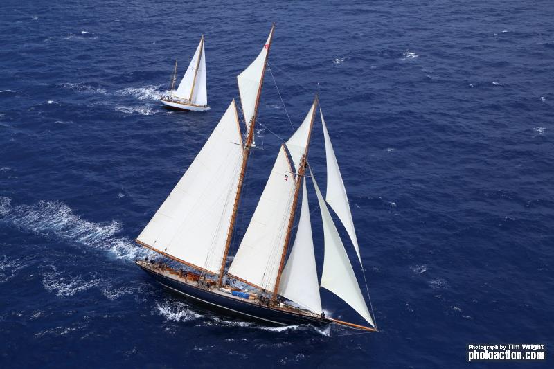 The 138' magnificent Herreshoff gaff rigged schooner, Mariette of 1915 during the second race at the Antigua Classic Yacht Regatta photo copyright Tim Wright / www.photoaction.com taken at  and featuring the Classic Yachts class