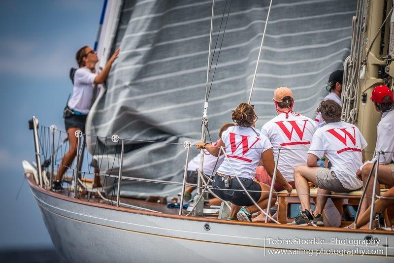 Joel White's 76' design, Wild Horses at the Antigua Classic Yacht Regatta photo copyright Tobias Stoerkle / www.sailing-photography.com taken at  and featuring the Classic Yachts class