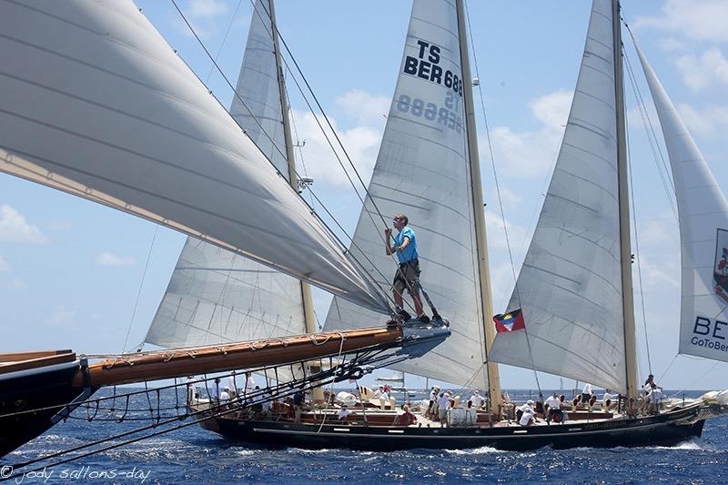 The schooners Columbia and Spirit of Bermuda at the Antigua Classic Yacht Regatta photo copyright Jody Sallons-Day taken at  and featuring the Classic Yachts class