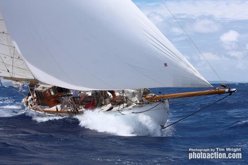 The oldest lady at the Antigua Classic Yacht Regatta, Anne Marie, was built in 1911 photo copyright Tim Wright / www.photoaction.com taken at  and featuring the Classic Yachts class