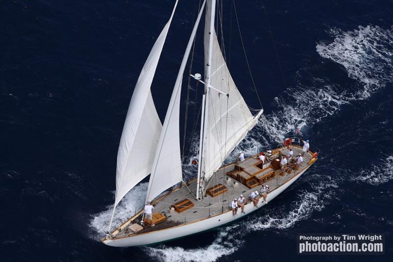 Winner of the Seahorse Studio Trophy for Spirit of the Regatta was 66' Faiaoahe at the Antigua Classic Yacht Regatta photo copyright Tim Wright / www.photoaction.com taken at  and featuring the Classic Yachts class